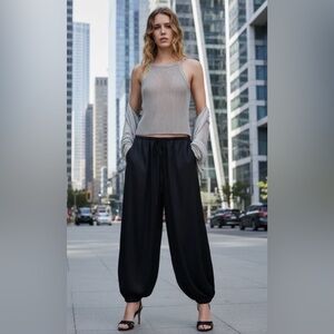 ZARA Metallic Thread Crochet Top